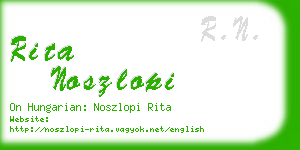 rita noszlopi business card